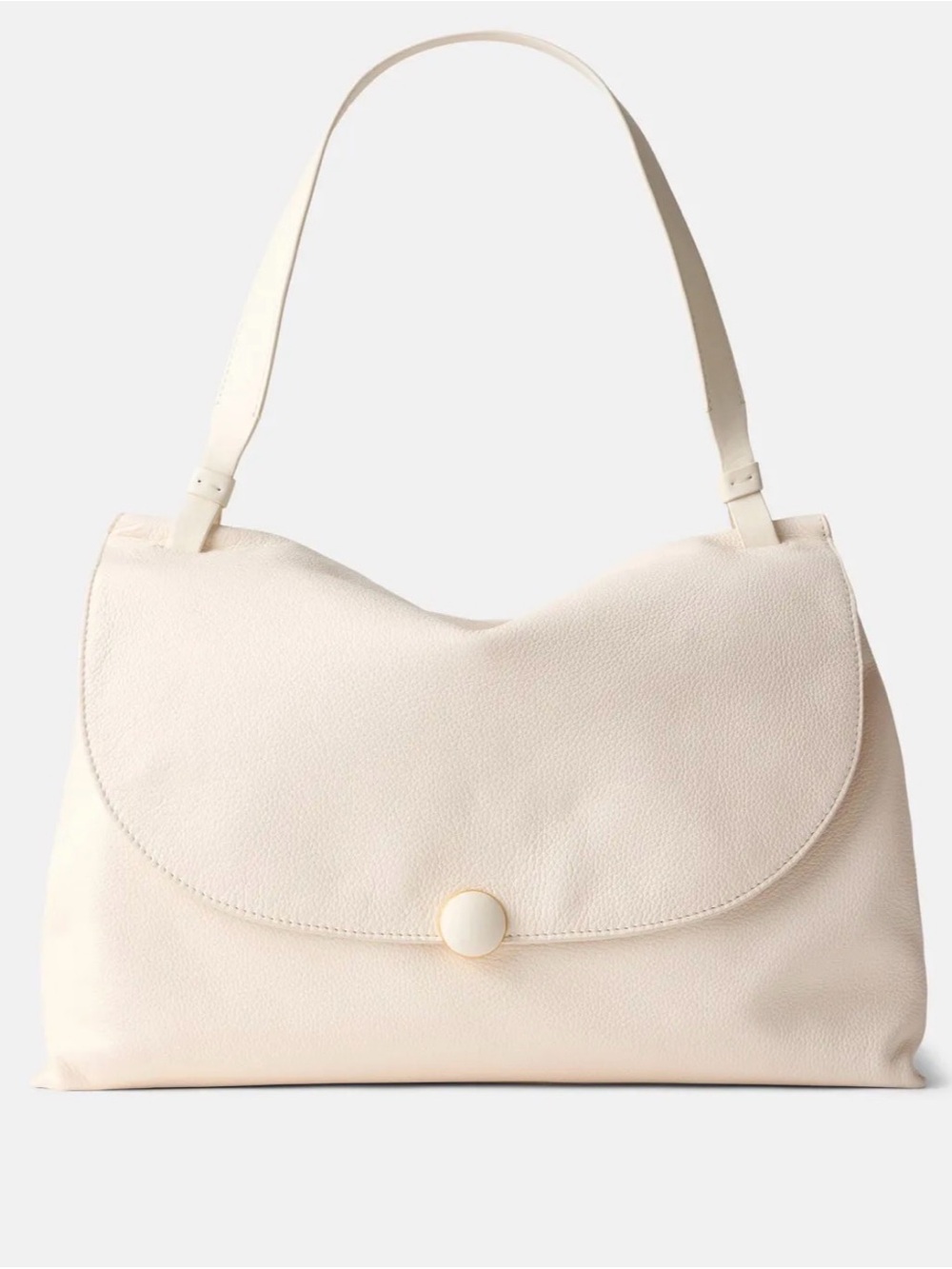 VINCE Jasper Leather Shoulder Bag Women’s Cream Shoulder Bag
